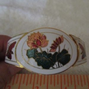 Vintage Cloisonne Enameled Clamper Style Bracelet